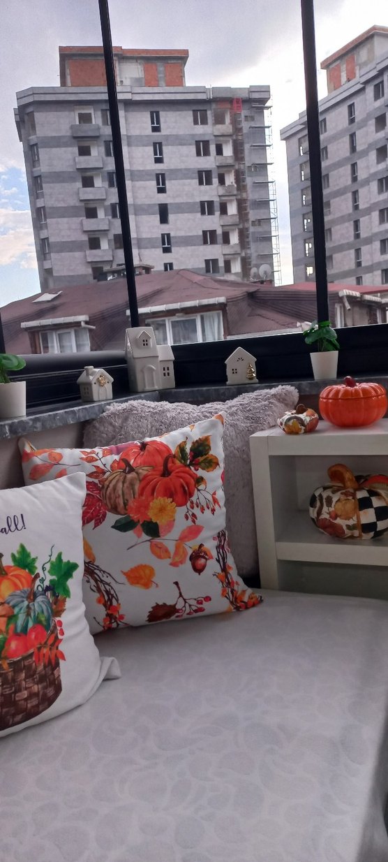 Renkli Bohem Desenli Sonbahar Temalı Kırlent - Görsel 5