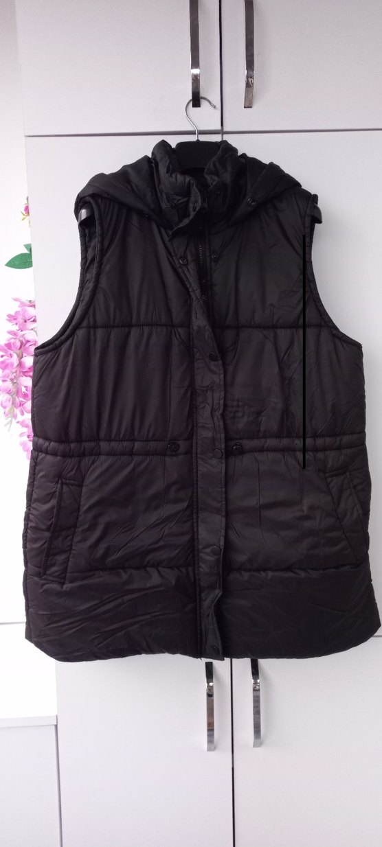 Siyah Kadın Düğmeli Yelek - Görsel 2