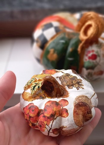 Çok Renkli Dekoratif Kabak Figürin - Görsel 5