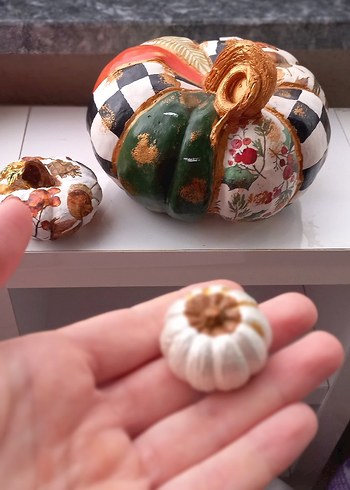 Çok Renkli Dekoratif Kabak Figürin - Görsel 8