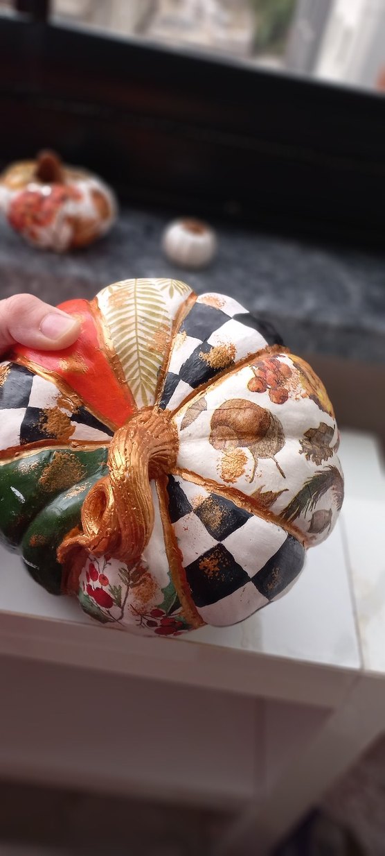 Çok Renkli Dekoratif Kabak Figürin - Görsel 3