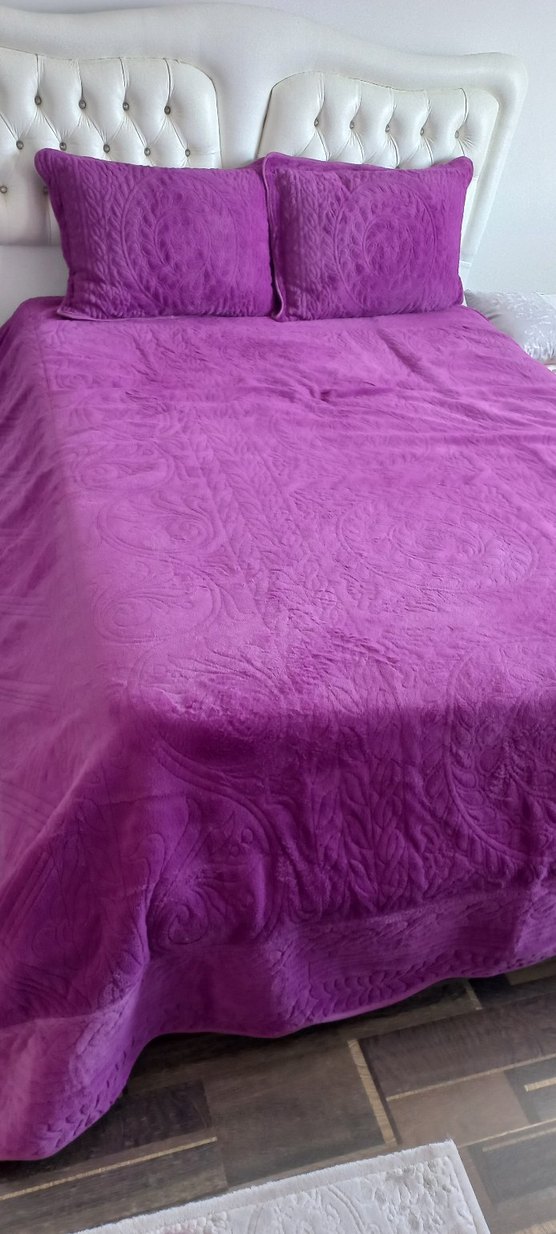 Parlak Mor Düz Yatak Örtüsü - Görsel 3
