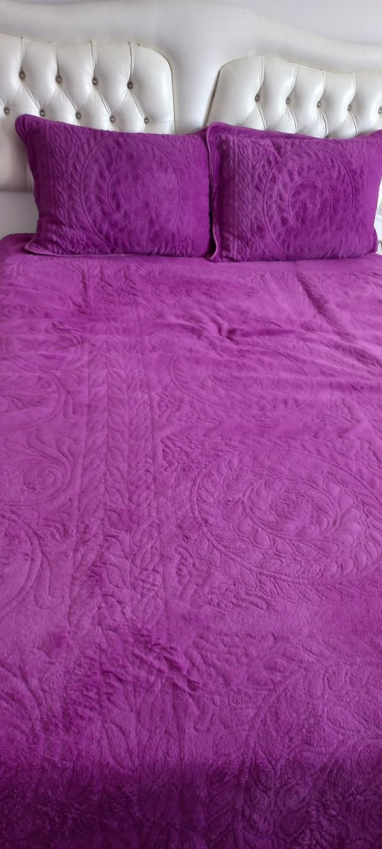 Parlak Mor Düz Yatak Örtüsü - Görsel 4