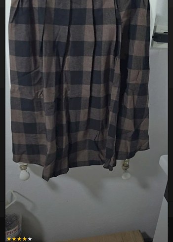 Ekose Desenli Midi Uzun Etek - Görsel 8