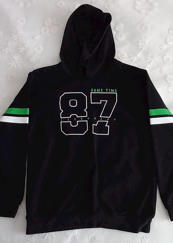 Kapüşonlu Siyah Erkek Sweatshirt - Görsel 2