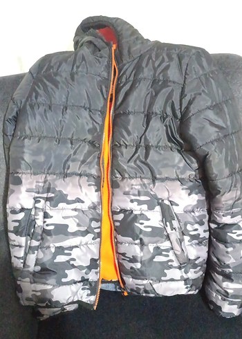 Gri Kamuflaj Desenli Erkek Çocuk Mont - Görsel 2