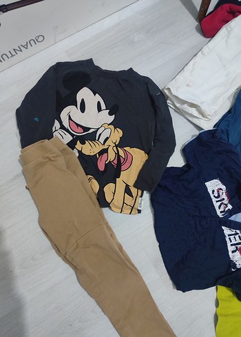 Erkek Çocuk Mavi Mickey Baskılı Uzun Kollu Tişört