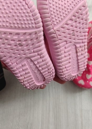 22 Beden pembe Renk Kız Çocuk Pembe Desenli Sıcak Panduf