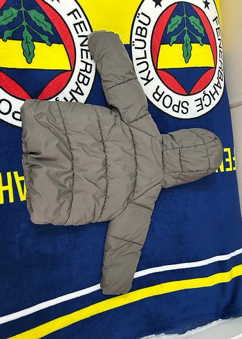 Kapüşonlu Gri Erkek Çocuk Mont - Görsel 2