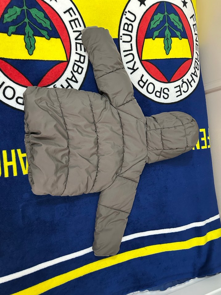 Kapüşonlu Gri Erkek Çocuk Mont - Görsel 2
