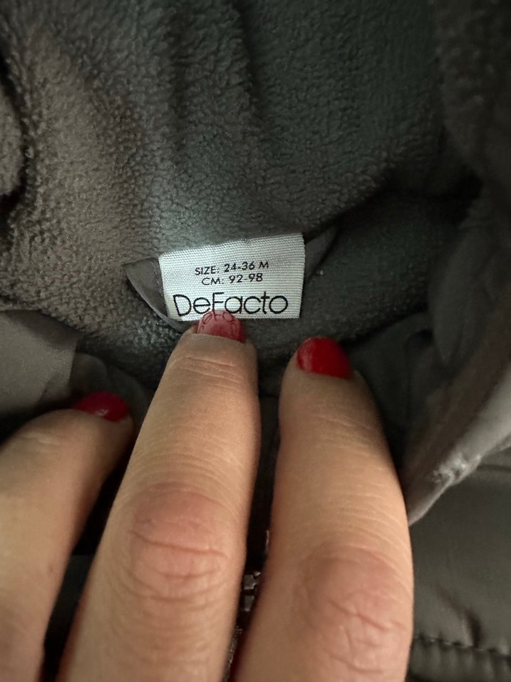 Kapüşonlu Gri Erkek Çocuk Mont - Görsel 4