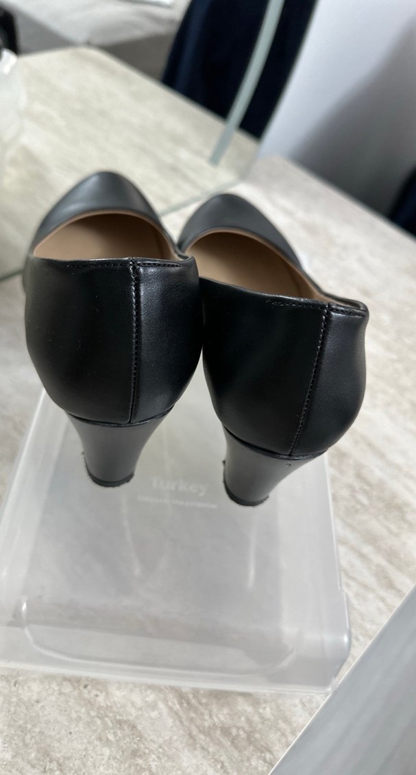 Siyah Stiletto Topuklu Klasik Kadın Ayakkabı - Görsel 3