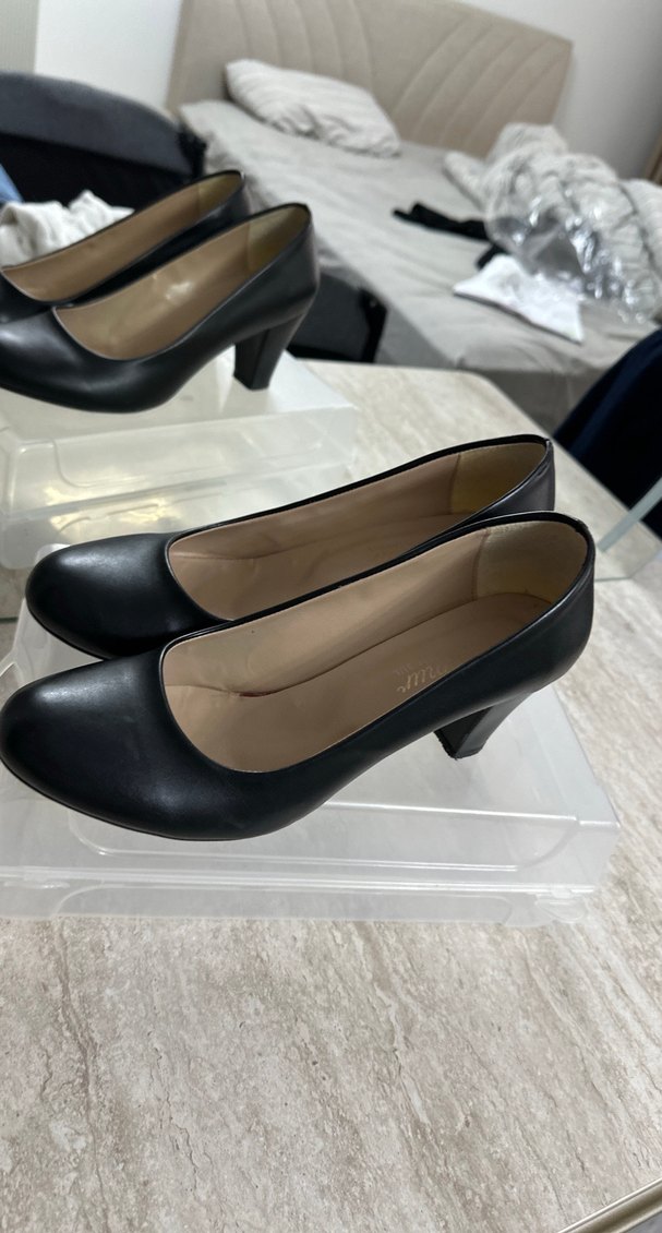 Siyah Stiletto Topuklu Klasik Kadın Ayakkabı - Görsel 2
