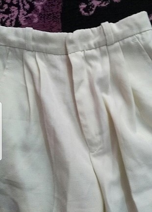 32 Beden beyaz Renk Beyaz kumaş pantolon 