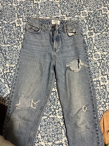 32 Beden Yırtık mom jean