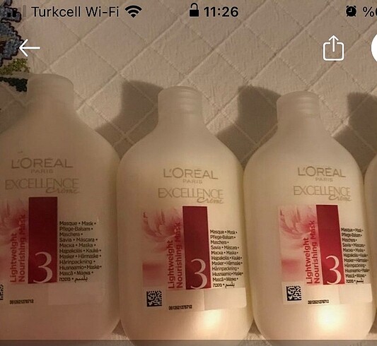 Loreal saç maskesi 3 adet