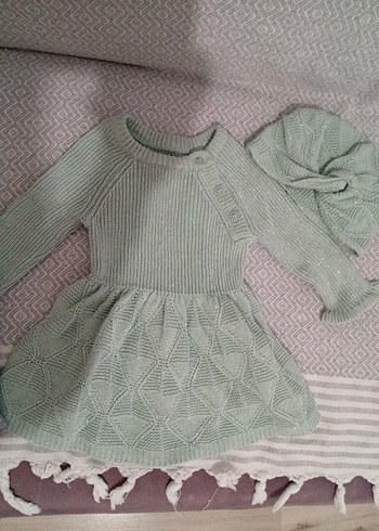 LC Waikiki Pembe Triko Kız Bebek Elbise ve Kısa Pantolon Seti
