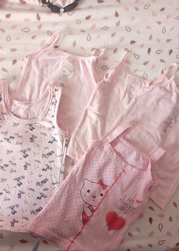 Diğer 5 âdet Kız Çocukları İçin Pembe Baskılı Atletler