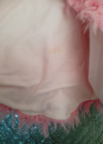 Kız Çocuk Pembe Kürklü Straplez Yelek - Görsel 4