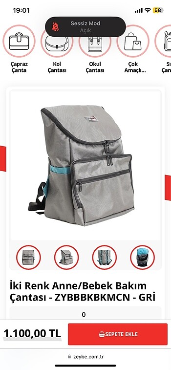 Zeybe bebek bakım çantası - Görsel 2