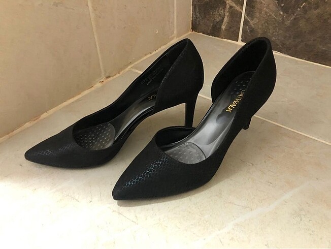 Deichmann CATWALK STİLETTO SİYAH DERİ GÖRÜNÜMLÜ