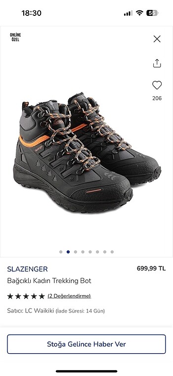 Slazenger Bağcıklı Kadın/ Çocuk Trekking Bot