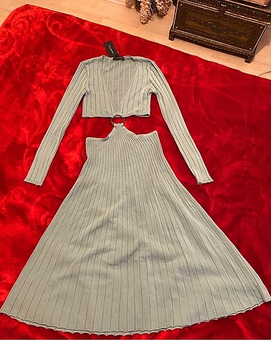 Trendyol mint triko elbise