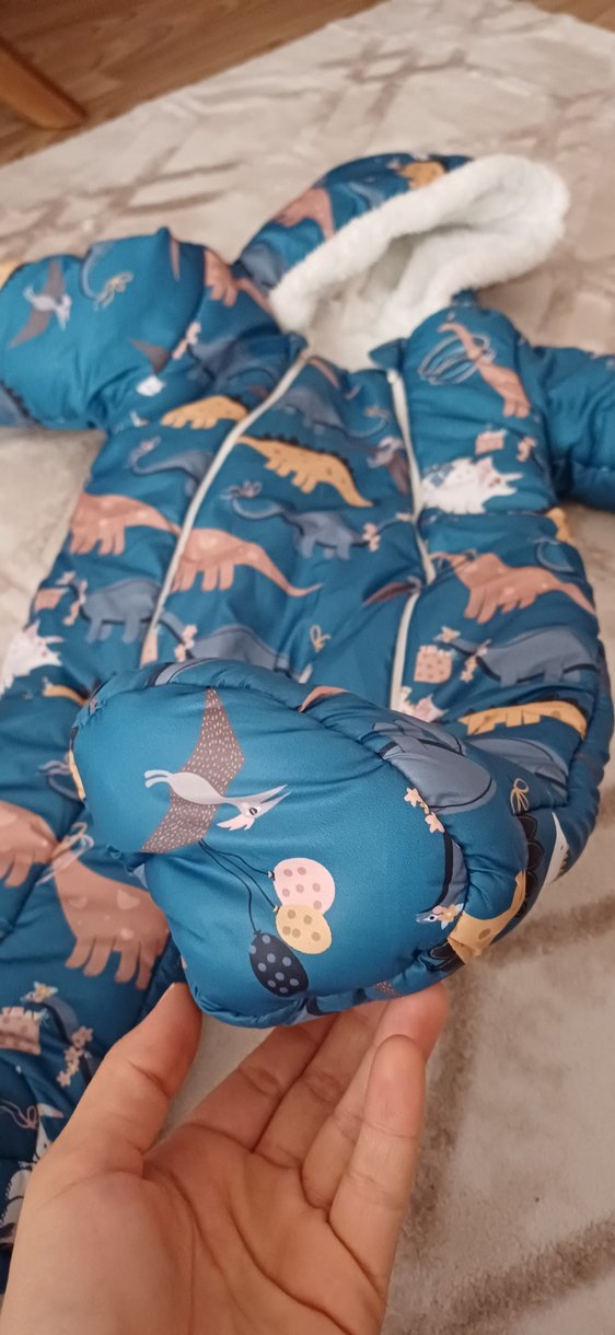 Kürklü Baskılı Erkek Bebek Kayak Astoronot Tulumu - Görsel 3