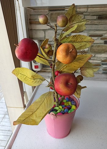 Zara Home Pembe Saksıda Yapay Meyveli Dekoratif Ağaç