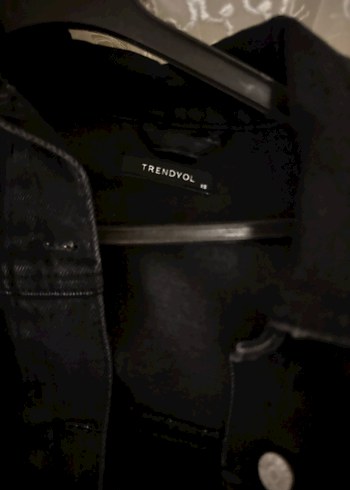 Düğmeli Siyah Kadın Denim Ceket - Görsel 3