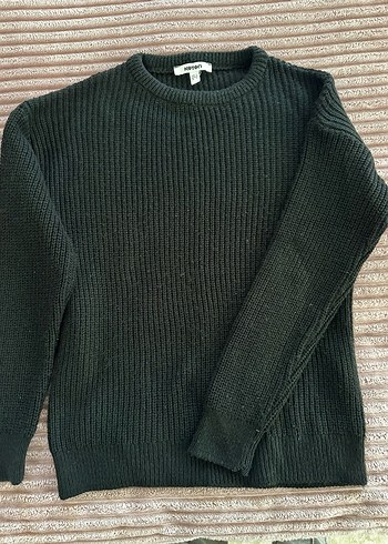 Siyah Bisiklet Yaka, İnce Örgü Kadın Kazak - Görsel 5