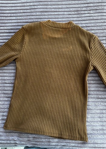 Düğmeli Kahverengi Boğazlı Kadın Kazak - Görsel 4