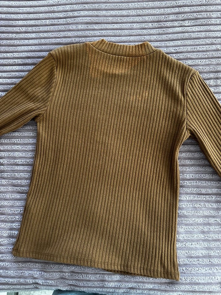 Düğmeli Kahverengi Boğazlı Kadın Kazak - Görsel 4