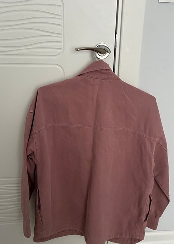 Düğmeli Pembe Süet Gömlek Ceket - Görsel 5