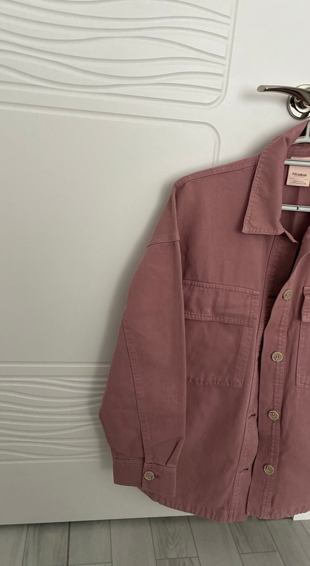 Düğmeli Pembe Süet Gömlek Ceket - Görsel 2