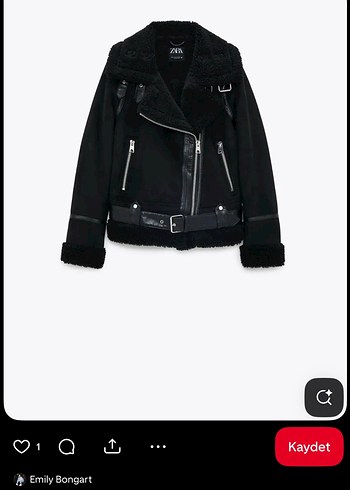 Siyah Kadın Deri Kürklü Biker Ceket