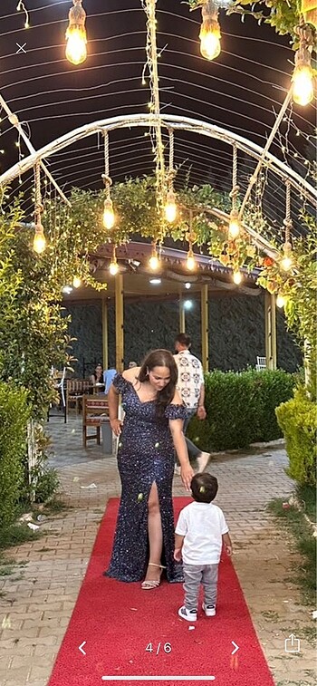 44 Beden lacivert Renk Abiye Elbise