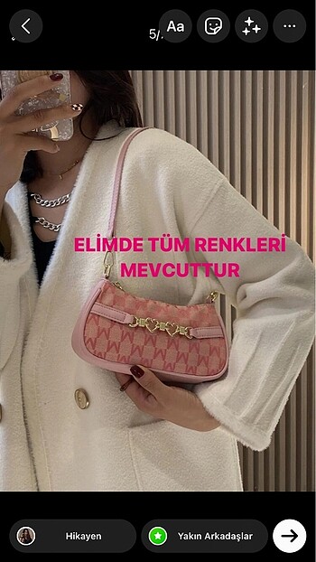 Shein kalp desenli çanta