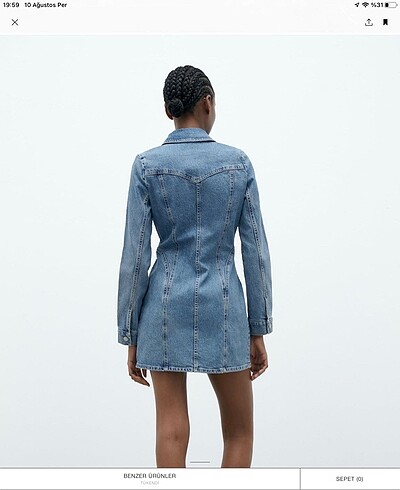 m Beden Zara denim elbise