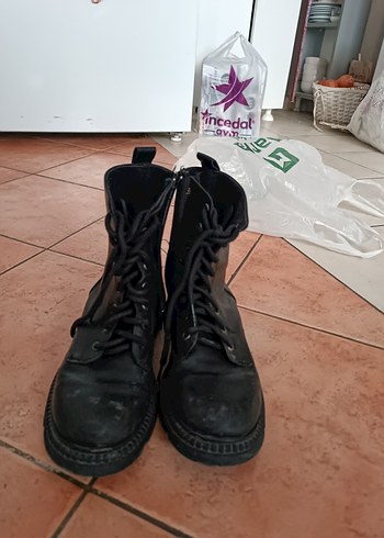 Yüksek Topuklu Siyah Deri Punk Botlar - Görsel 2