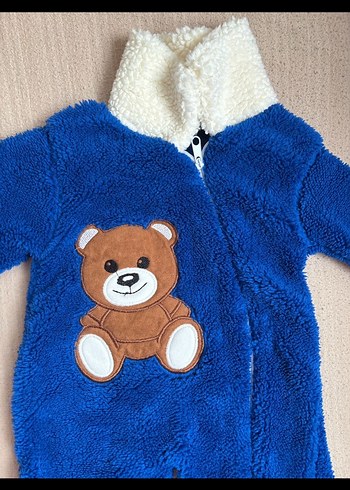 Mavi Erkek Bebek Peluş Tulum - Görsel 2