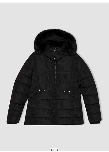 Siyah Kürklü Kadın Kışlık Mont - Görsel 4