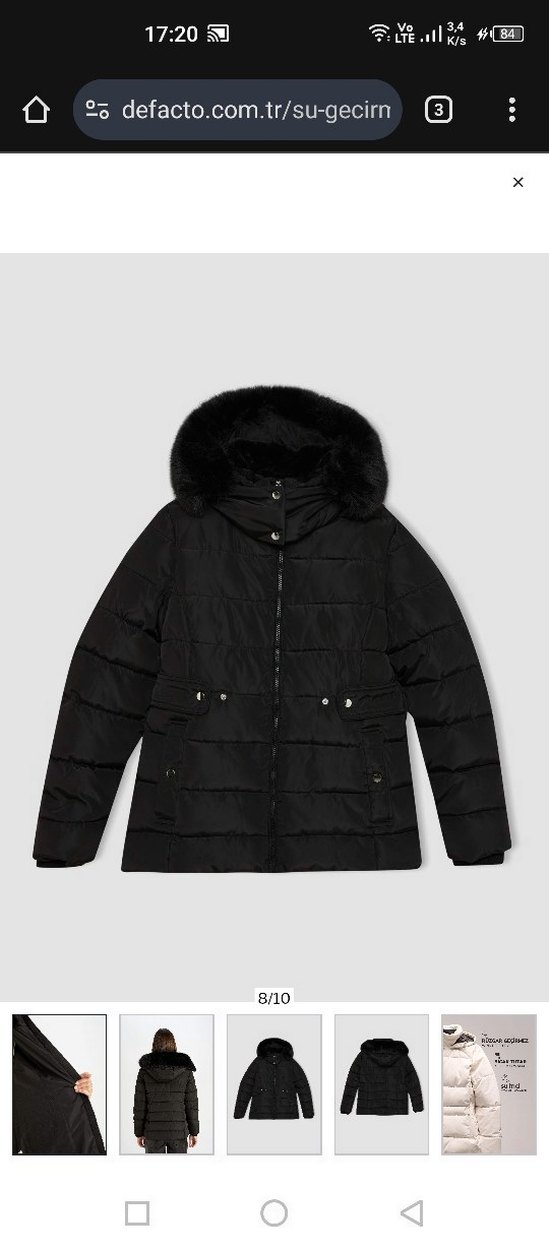 Siyah Kürklü Kadın Kışlık Mont - Görsel 4