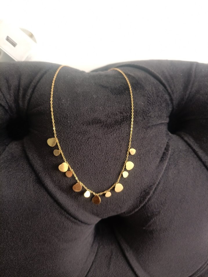 Altın Renkli Zincir Detaylı Midi Kolye - Görsel 2