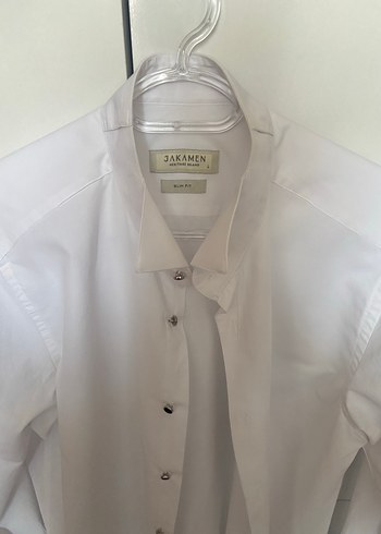 l Beden beyaz Renk Jakamen Erkek Beyaz slim fit gömlek