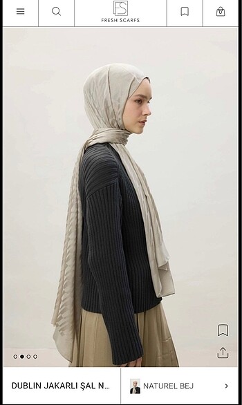 Fresh scarf jakarlı şal bej renk