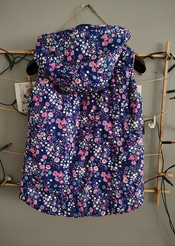 Kız Çocuk Pembe Kapüşonlu çift taraflı Yelek - Görsel 5