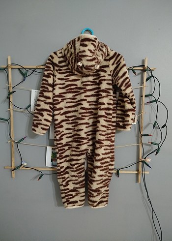 Kahverengi Zebra Desenli Bebek Tulumu - Görsel 3