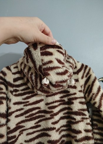 Kahverengi Zebra Desenli Bebek Tulumu - Görsel 4