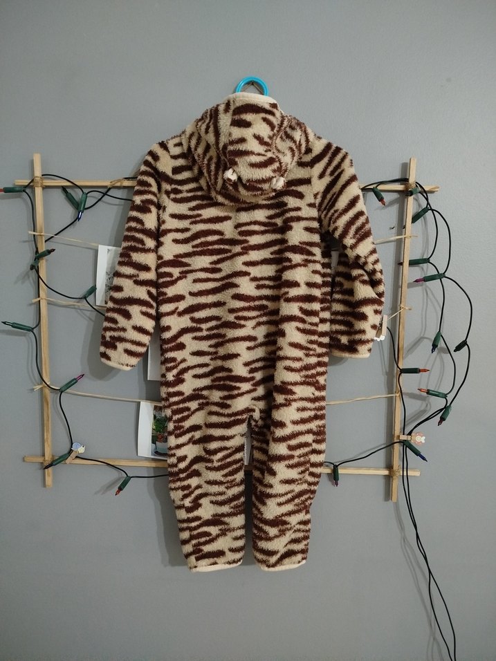 Kahverengi Zebra Desenli Bebek Tulumu - Görsel 3